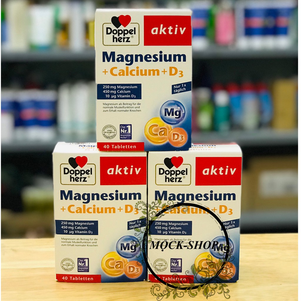 (Hàng Đức) Viên uống Magnesium + calcium+ D3