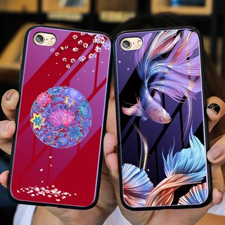 Ốp điện thoại chất liệu silicon mặt kính cường lực phía sau dành cho Iphone 6 6S