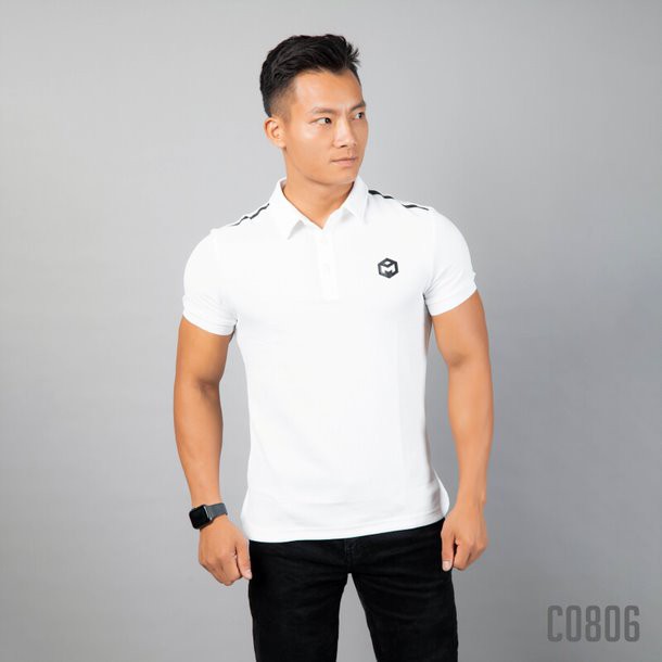 Áo nam ngắn tay có cổ - Áo polo nam cao cấp 1 vạch trắng vai   - Gymmax c0806