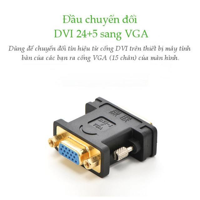 Đầu chuyển đổi DVI 24+5 đực sang VGA (15 chân) cái UGREEN 20122