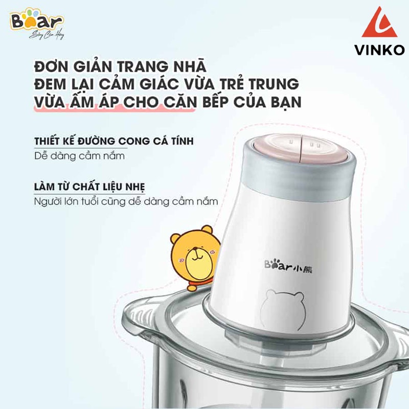 Máy Xay Đa Năng, Máy Xay Thịt Bear Chính Hãng Cối Thủy Tinh Bảo Hành 18 Tháng, Máy Xay Tỏi Ớt B02Q1