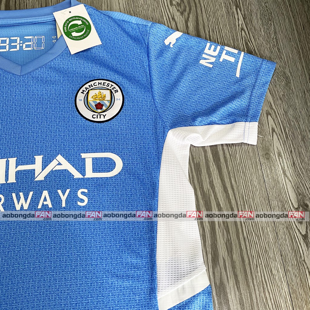 Bộ Quần Áo Bóng Đá Man City Xanh Sân Nhà 21/22 Hàng Thái Player