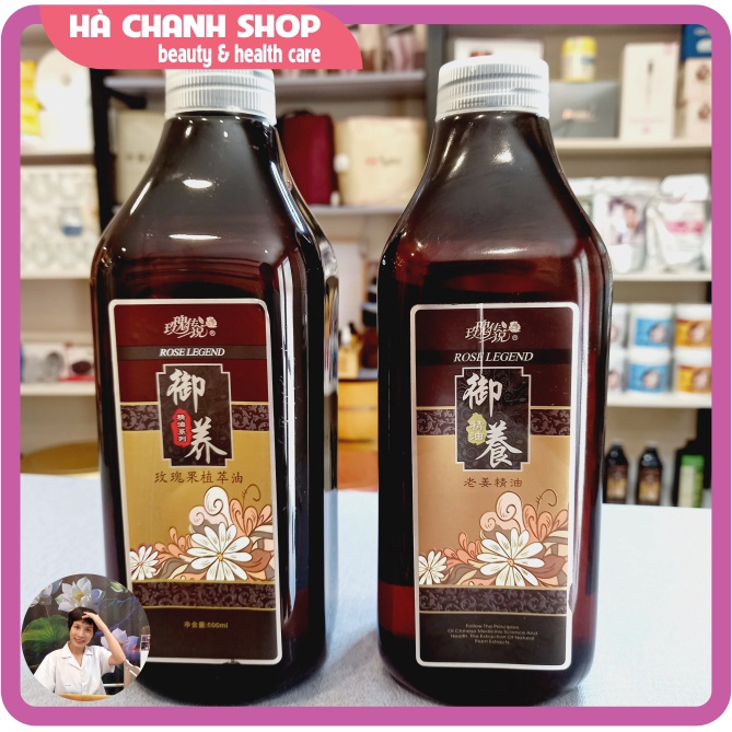 Dầu Massage Body ROSE LEGEND Dầu Gừng Hoa Hồng Đả Thông Kinh Lạc Mát Xa Toàn Thân Hương Gừng Hoa Hồng Thơm Chai 850ml