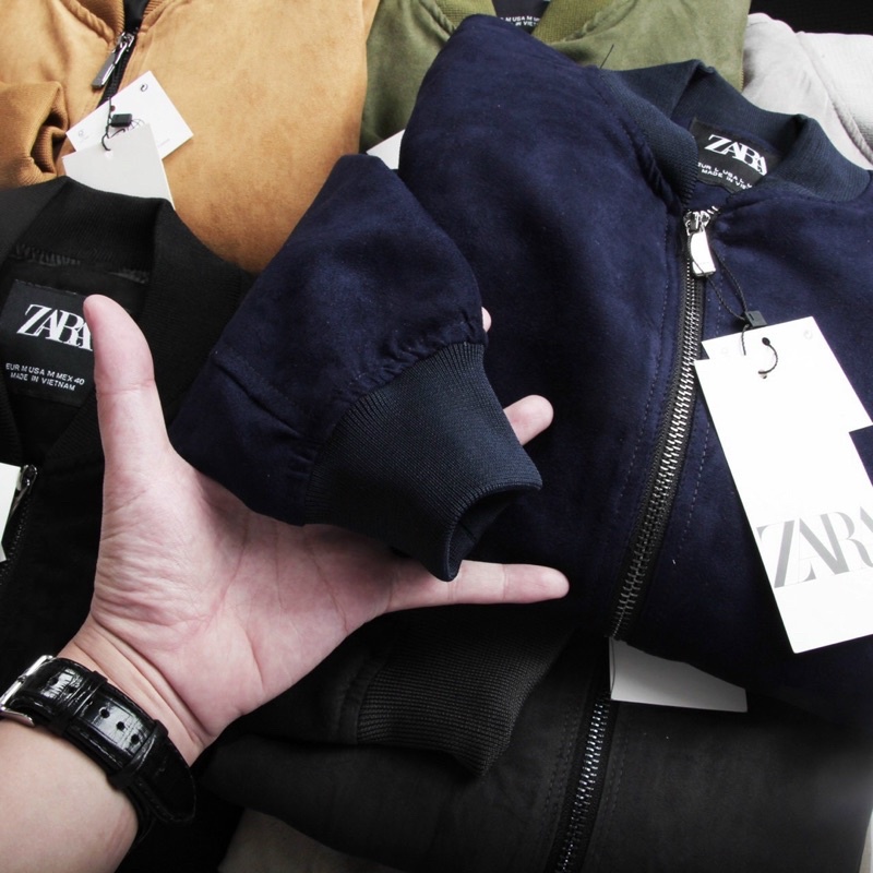 Áo khoác nhẹ bomber da lộn Zara