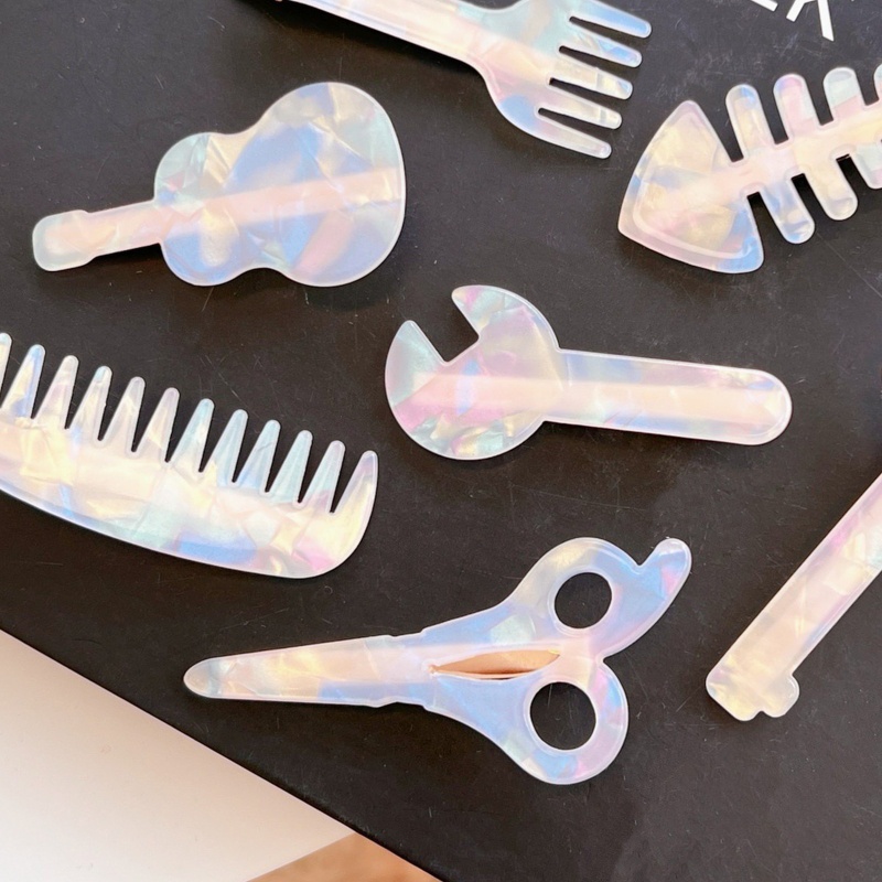 Kẹp Tóc Hoạt Hình Bằng Nhựa Acrylic Nhiều Kiểu Dáng Chống Trượt