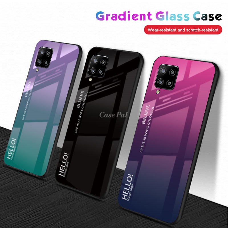 Ốp điện loại lưng kính cường lực màu Gradient cho Samsung Galaxy A12 | BigBuy360 - bigbuy360.vn