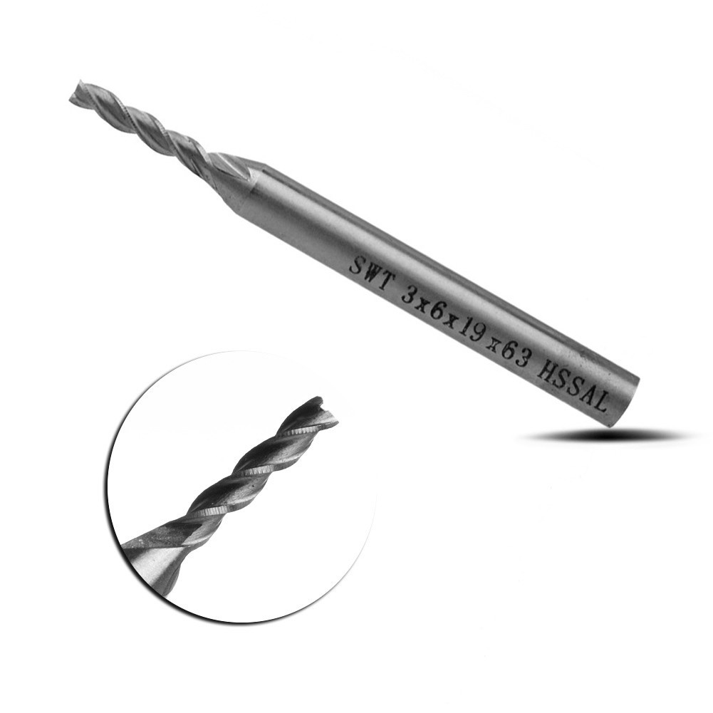 Mũi Khoan Cắt Cnc 3 Rãnh Dài 3mm Chất Liệu Hss Và Nhôm