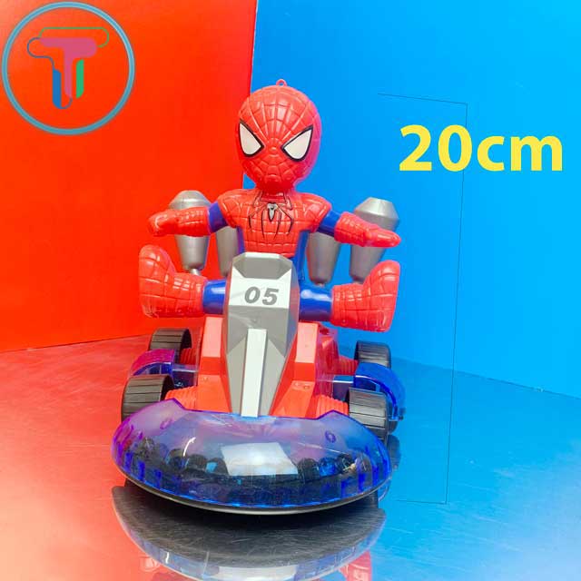 Xe đồ chơi, xe đua siêu nhân Spider Man người nhện, xe tự di chuyển, xe có nhạc và đèn nhiều màu