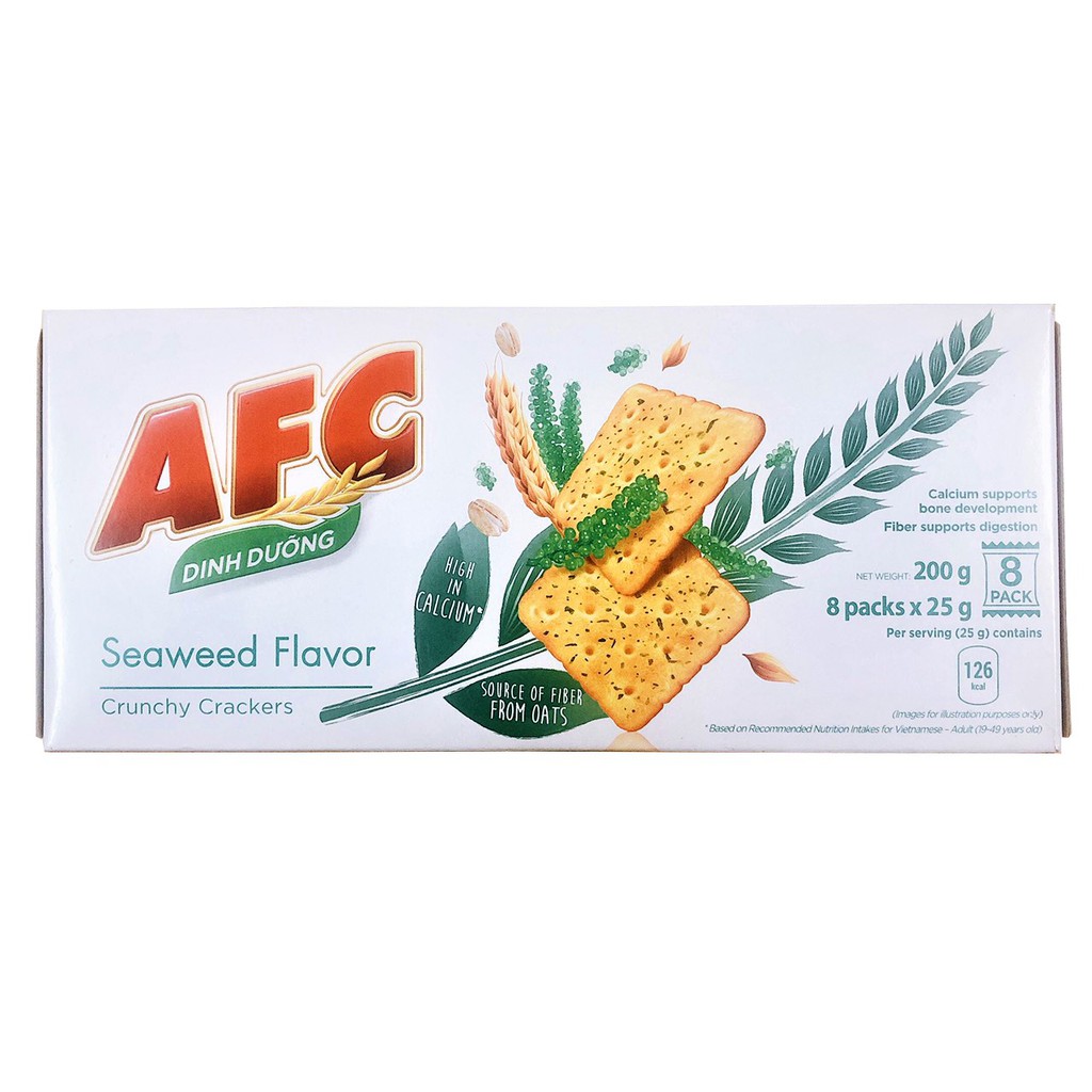 Bánh Quy Cracker AFC Dinh Dưỡng Vị Tảo Biển (Hộp 200g)