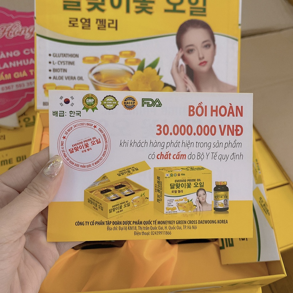 Tinh Dầu Hoa anh thảo EVENING PRIME OIL Hàn Quốc sét 2 lọ x30 viên