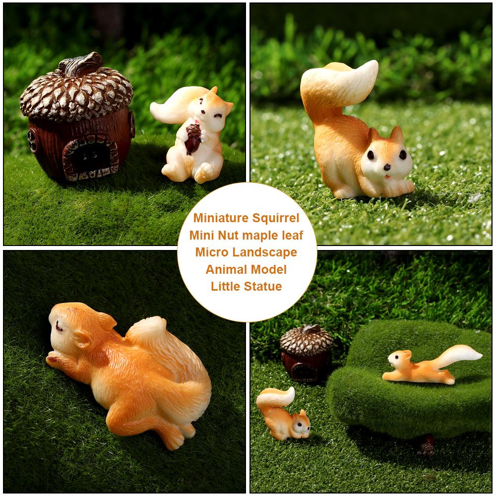 GOGOUP Đồ trang trí Chú Sóc Mini Trang Trí Tiểu Cảnh