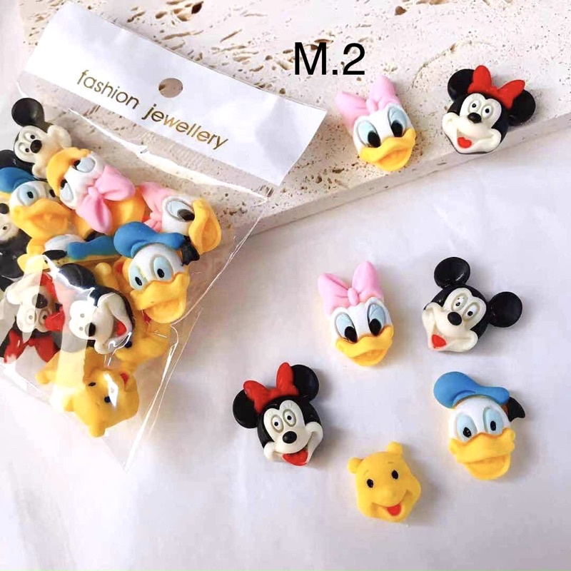 Charm mix gấu, thỏ, hoạt hình, búp bê cao cấp, phụ kiện nail
