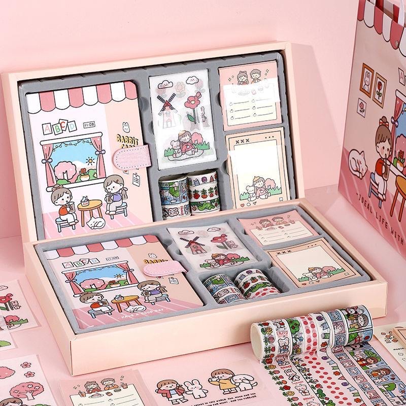 SET QUÀ TẶNG SỔ TAY KÈM GIẤY NOTE - WASHI - STICKER