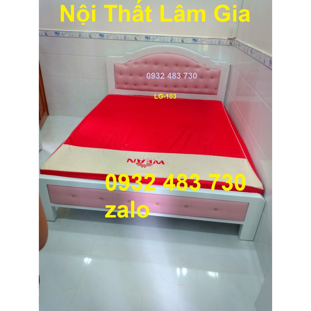 Giường sắt loại tốt ngang 1m4, GSLG-08