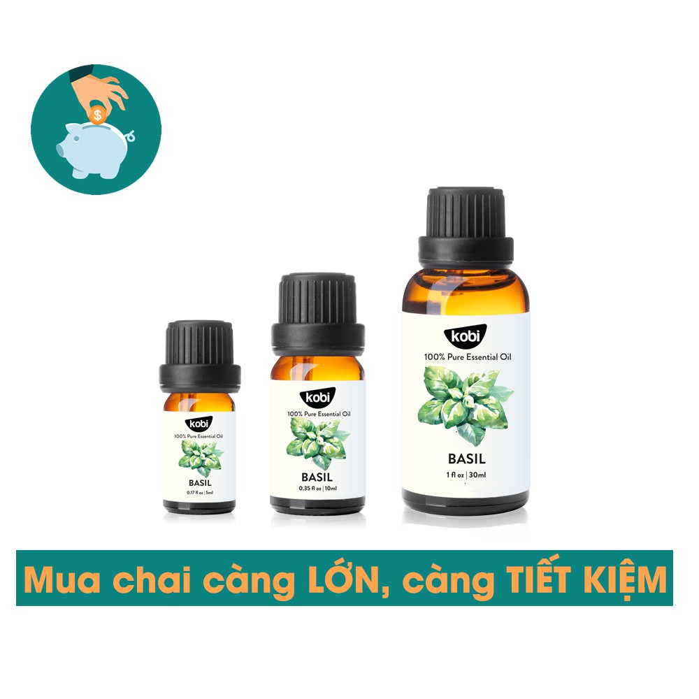 Tinh dầu Húng Quế Kobi Basil essential oil giúp dưỡng tóc, kích thích tiêu hóa - 5ml