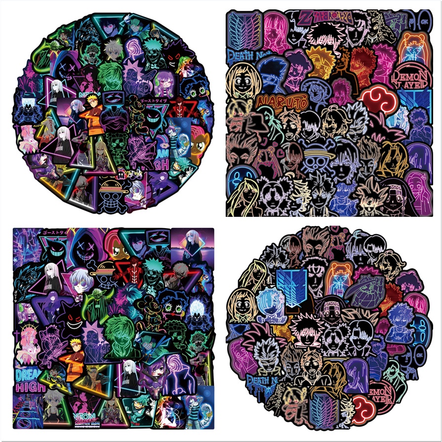 100/50/25/10 miếng dán hoạt hình Attack on Titan trang trí laptop điện thoại