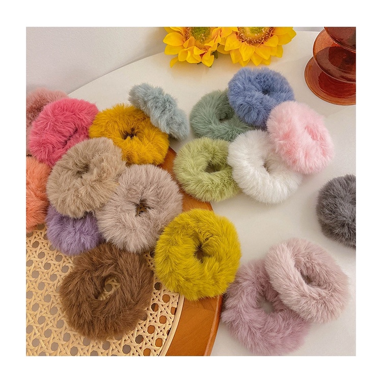 Buộc tóc nơ scrunchies nỉ lông dành cho nữ xinh xắn buộc tóc hàn quốc - K025