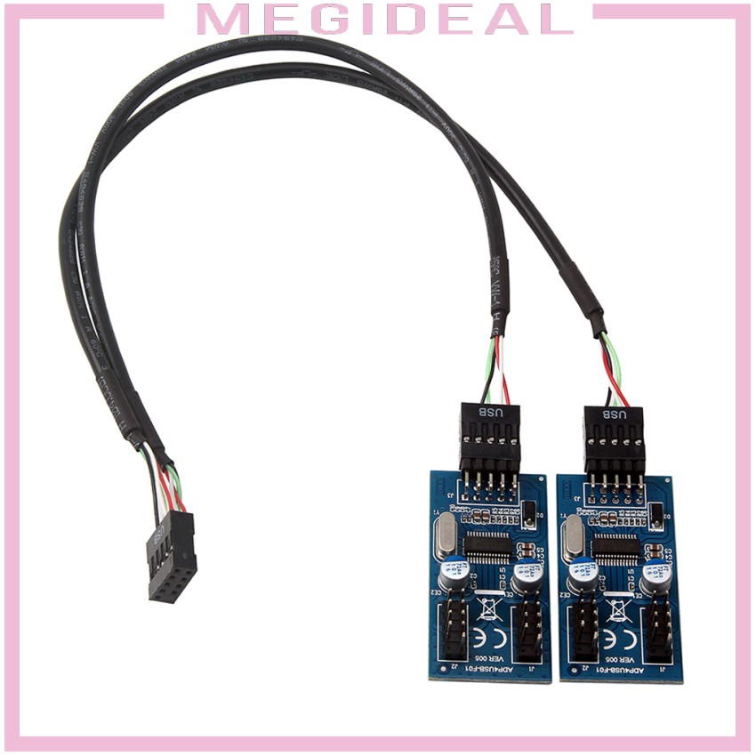 Motherboard USB 2.0 9Pin Header Multiplier Extension Cable 1 to 4 Splitter