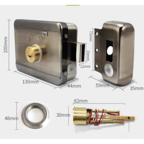 Khoá Cổng Sắt Dùng Nguồn 12V Trong Hệ Thống Access Control, Gắn Được Ngoài Trời