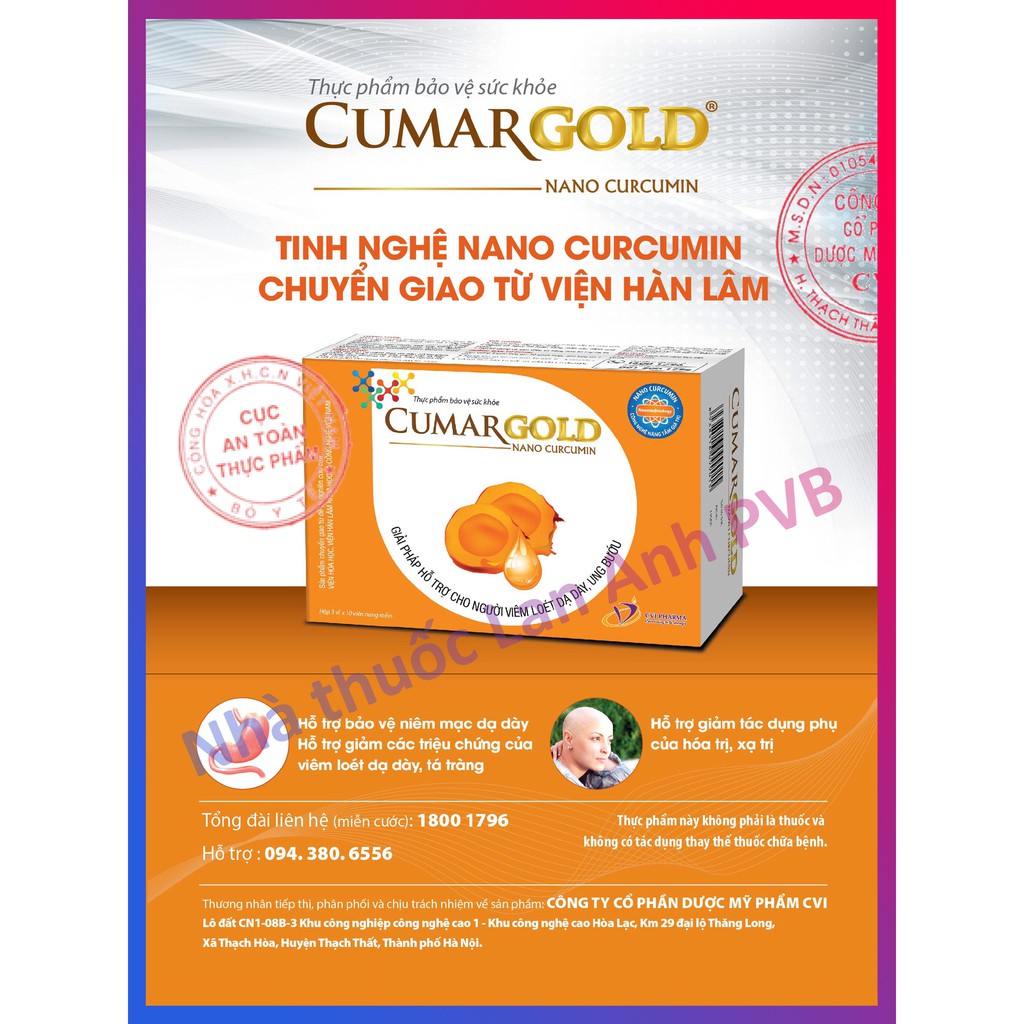 CUMARGOLD NEW (30 viên) - Bổ sung chiết xuất Gừng chuyển hóa bảo vệ dạ dày.