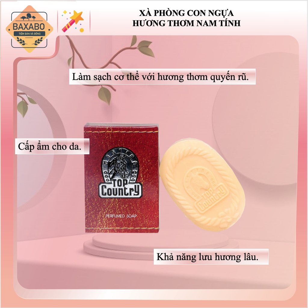 XÀ PHÒNG CON NGỰA TOP COUNTRY THÁI LAN - PERFUMED SOAP- XÀ PHÒNG KHỬ MÙI HÔI CƠ THỂ - HÀNG CHÍNH HÃNG