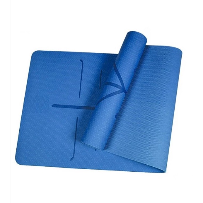 Thảm tập yoga định tuyến TPE cao cấp 2 lớp tặng chống trượt chính hãng Jubilee Mart -Tặng kèm túi