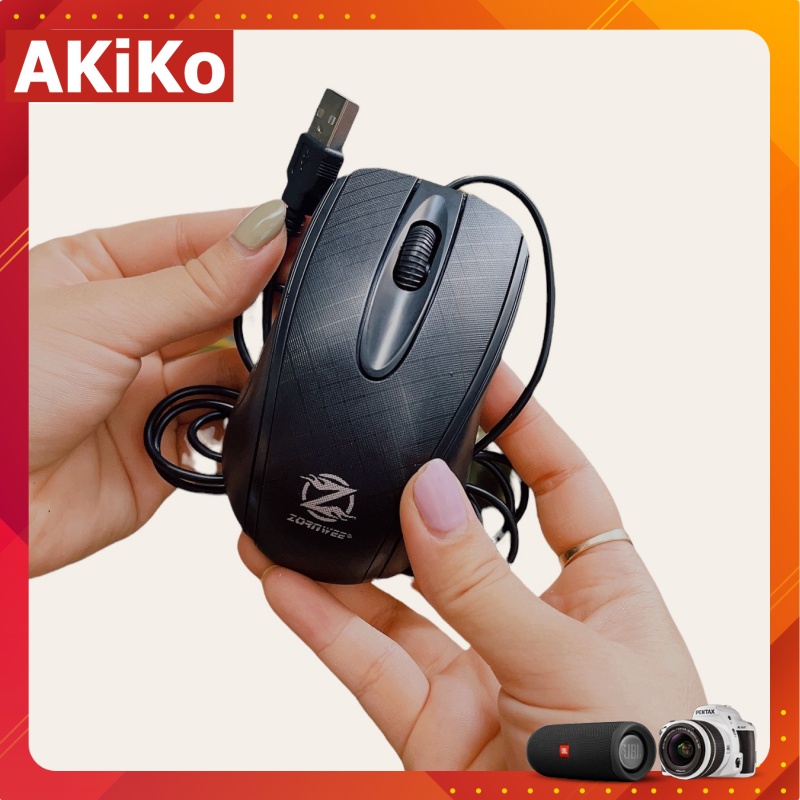 Bộ phím chuột máy tính kết nối dây cổng Usb bấm siêu êm không tiếng ồn lý tưởng dùng văn phòng AKIKO AK9100