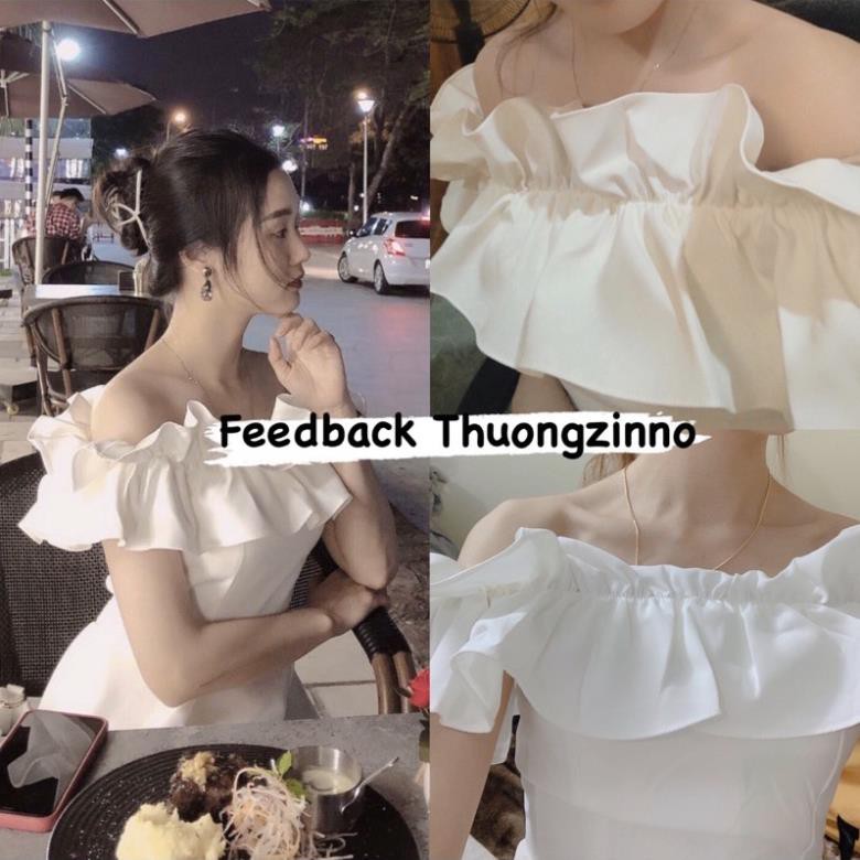 [Ảnh thật/Video]Đầm trắng trễ vai Victoria thiết kế bồng bềnh Váy trắng công chúa đẹp nhẹ nhàng  ྇