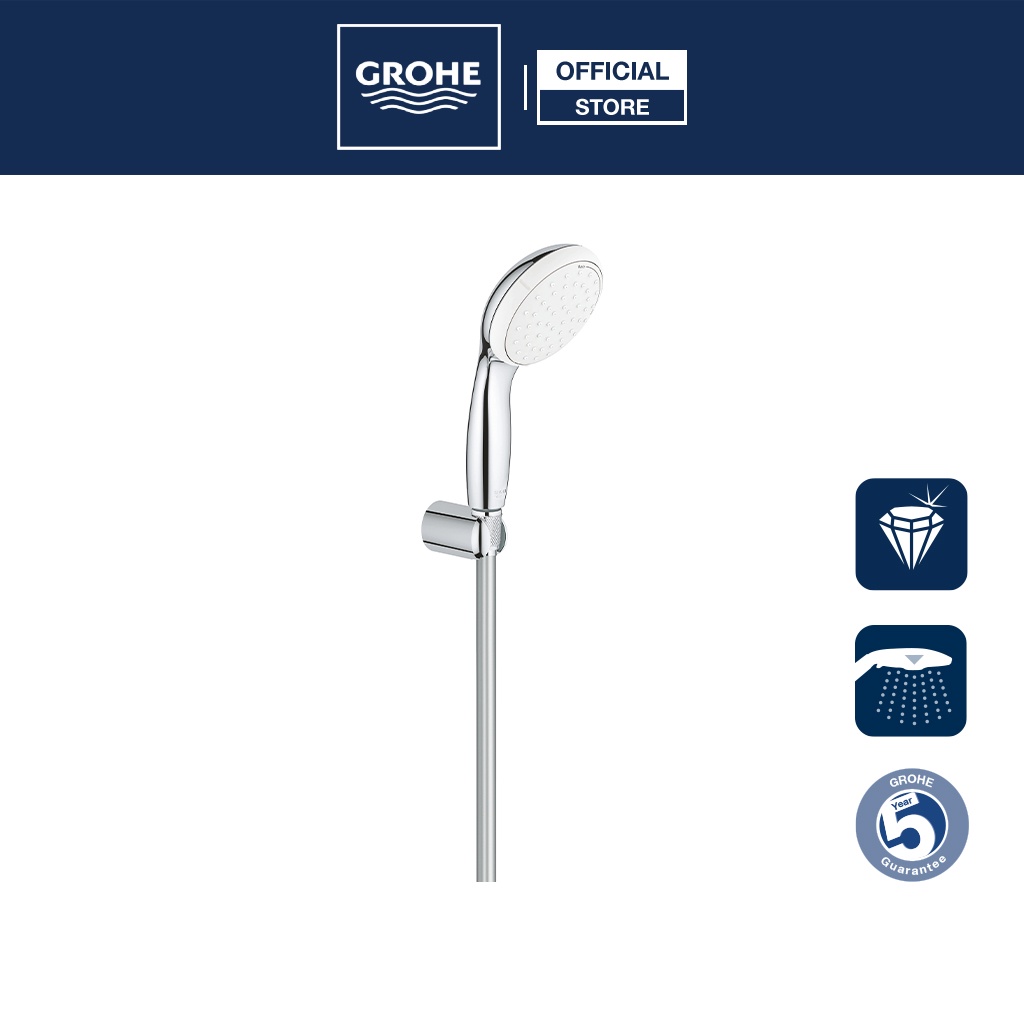 Bộ Tay Sen GROHE TEMPESTA 100 - 2 Chế Độ Kèm Gác Sen Gắn Tường - 27799001