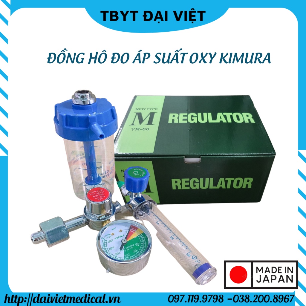 Đồng Hồ Đo Oxy Kimura Nhật Bản Đồng Hồ Oxy YR88 ( YR-88 ) Van Đồng Hồ Oxy