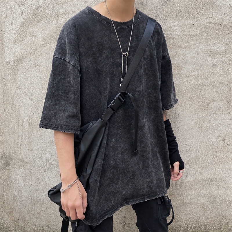 Áo thun nam form rộng tay lỡ 2021, Áo thun nam tay lỡ form rộng loang màu đẹp chất | BigBuy360 - bigbuy360.vn