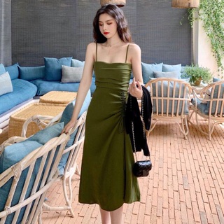 VÁY HAI DÂY XANH RÊU