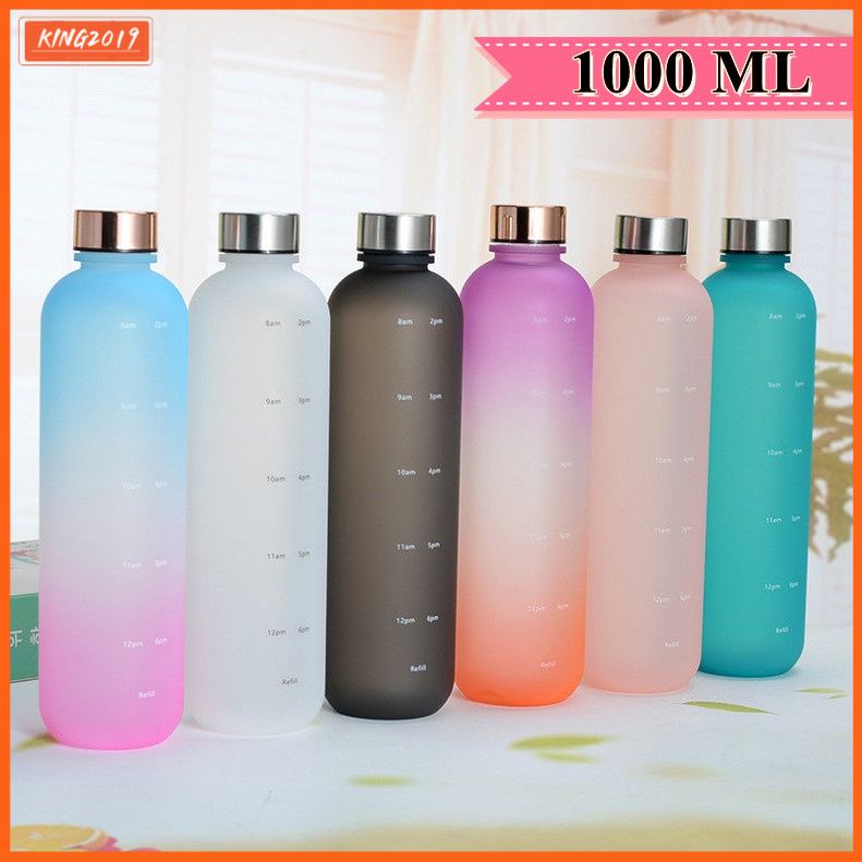 1L Nước Bằng Nhựa Với Quy Mô Thời Gian Đánh Dấu Cho Thể Dục Thể Thao 1000Ml Nước Di Động Bình Tập Uống Cho Tập Gym/Khuôn Viên/Đi Chơi
