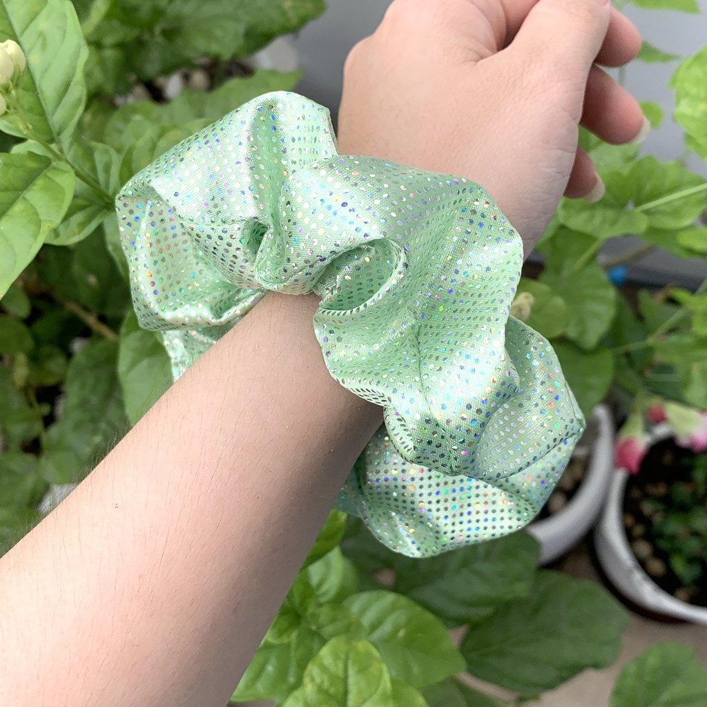 Cột tóc scrunchies hologram