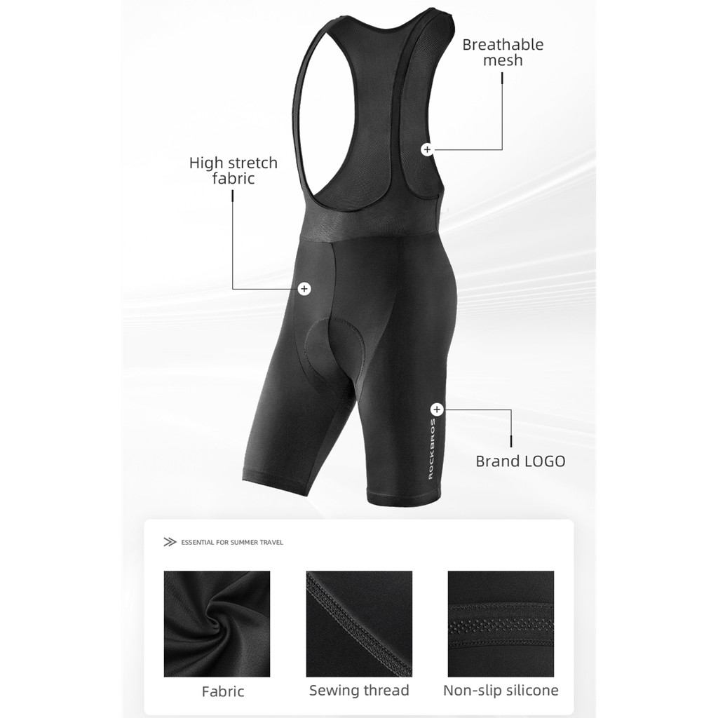 Rockbros Quần Short Đi Xe Đạp Có Đệm Lót 3D Thoáng Khí Thoải Mái Dành Cho Nam