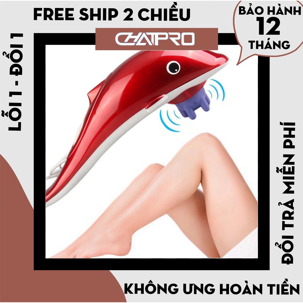 [Hàng Loại 1] Máy Massage Cầm Tay Cá Heo 3 Đầu RF-889
