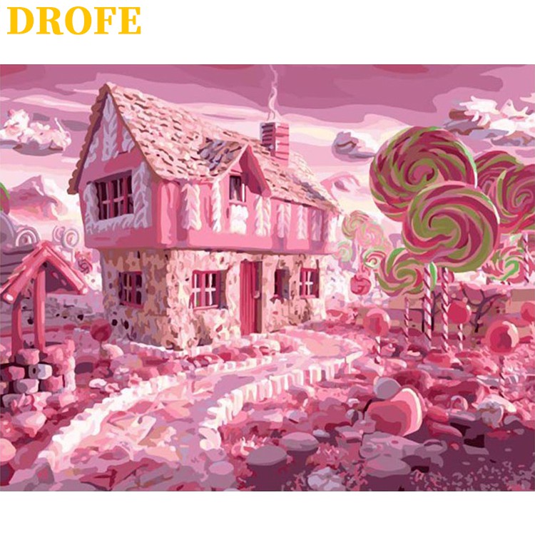 DROFE Bộ Tranh Sơn Dầu Vải Canvas Tự Làm 40x50cm Dùng Để Trang Trí Nhà Cửa