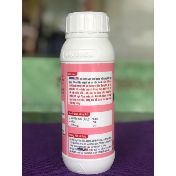 Phân bón lá Cofoli K300 | Cty Baconco | chai 450ml