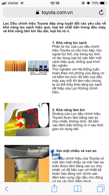 Lọc dầu fortuner , innova hàng chính hãng toyota