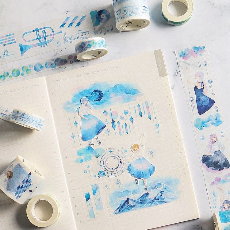 Băng dính washi tape âm nhạc trang trí planner WST128