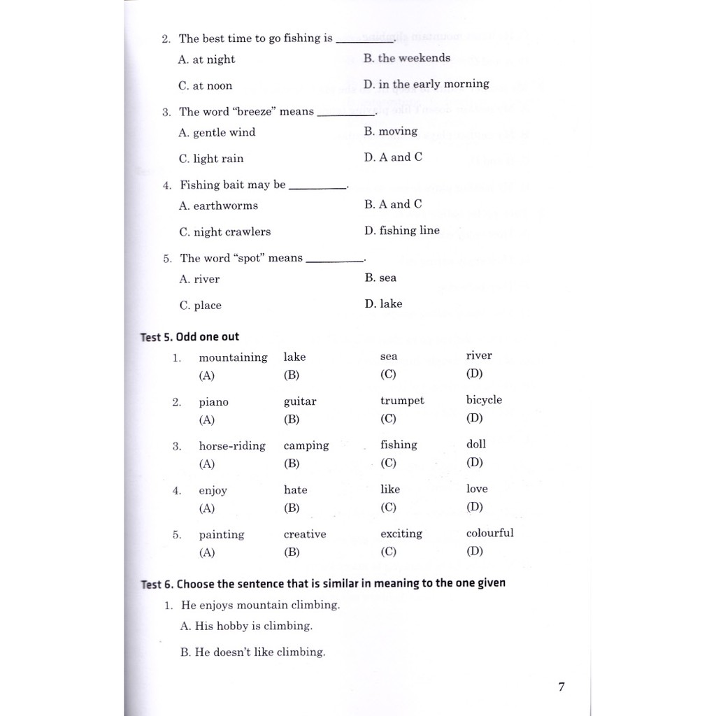 Sách - Bài tập trắc nghiệm tiếng anh 7 - Pearson - Tặng kèm đáp án (theo Sách thí điểm).