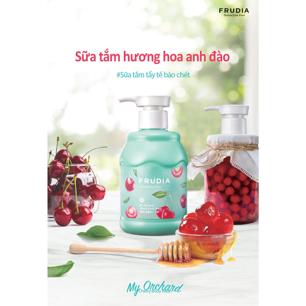 [Tặng 88k]COMBO Sữa Tắm &amp;Dưỡng Thể Cấp Ẩm Cho Da Từ Anh Đào Frudia My Orchard Cherry Body Wash And Essence