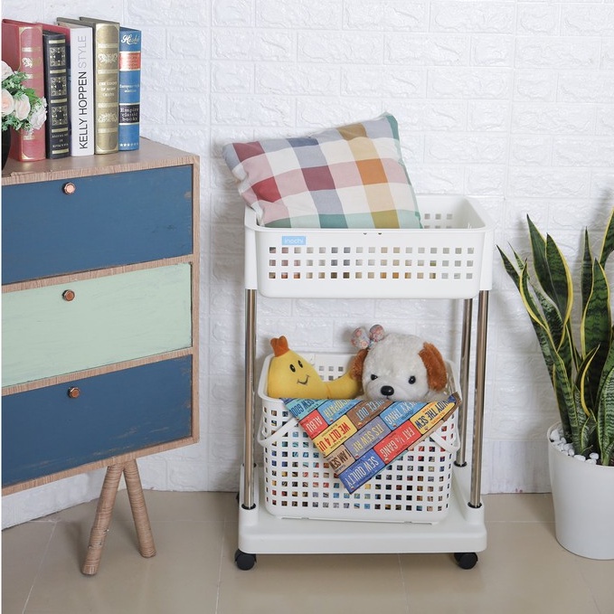 Làn đi sinh có quai xách giữa Inochi Giỏ nhựa đựng đồ cho bé có nắp đậy tiện lợi