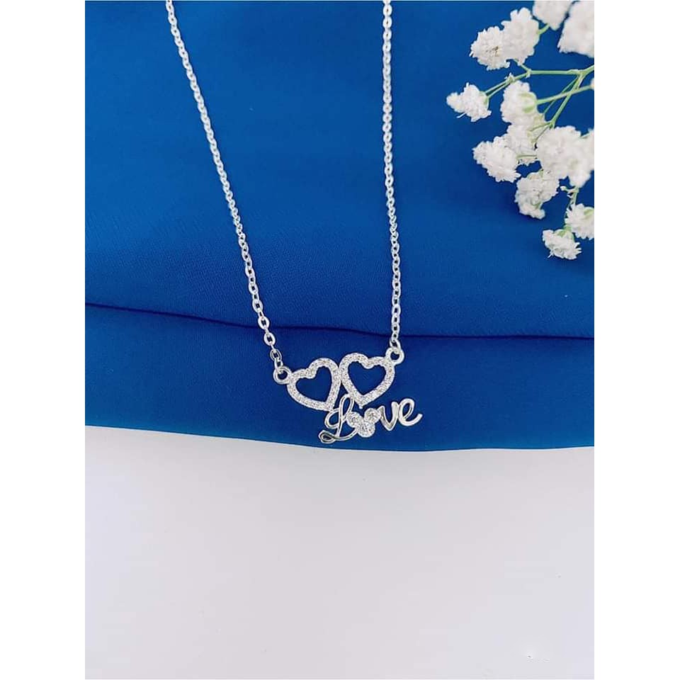 Dây chuyền mặt trái tim chữ love - Bạc ta