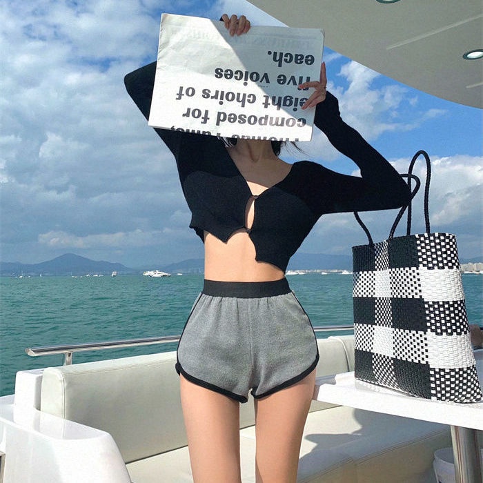 Quần Short Thể Thao Mỏng Lưng Cao Ống Rộng Thời Trang Mùa Hè Hàng Mới 2022 Quần Đùi Nữ