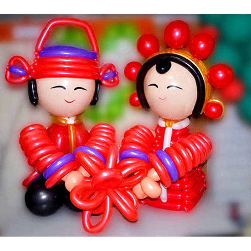 Bộ 100 Bong Bóng Dài Nhiều Màu Trang Trí Tiệc