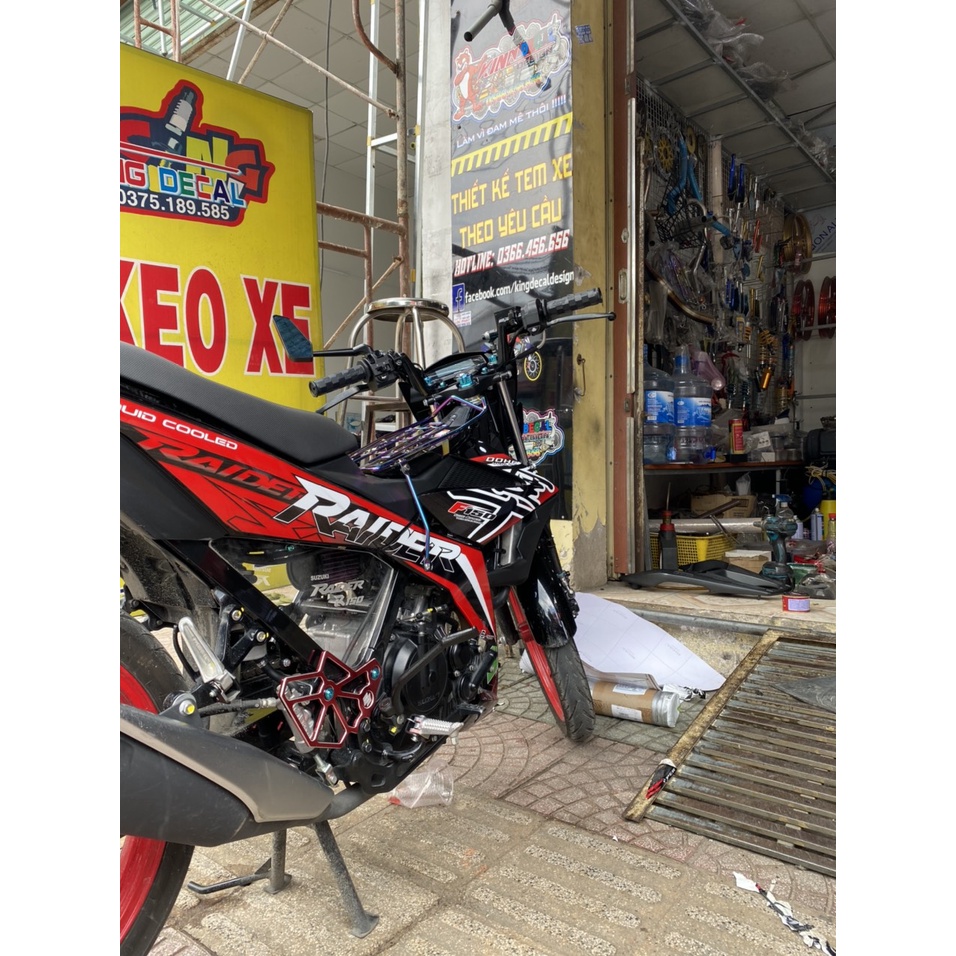 Tem Rời Raider mẫu hayabusa màu đen đỏ trắng
