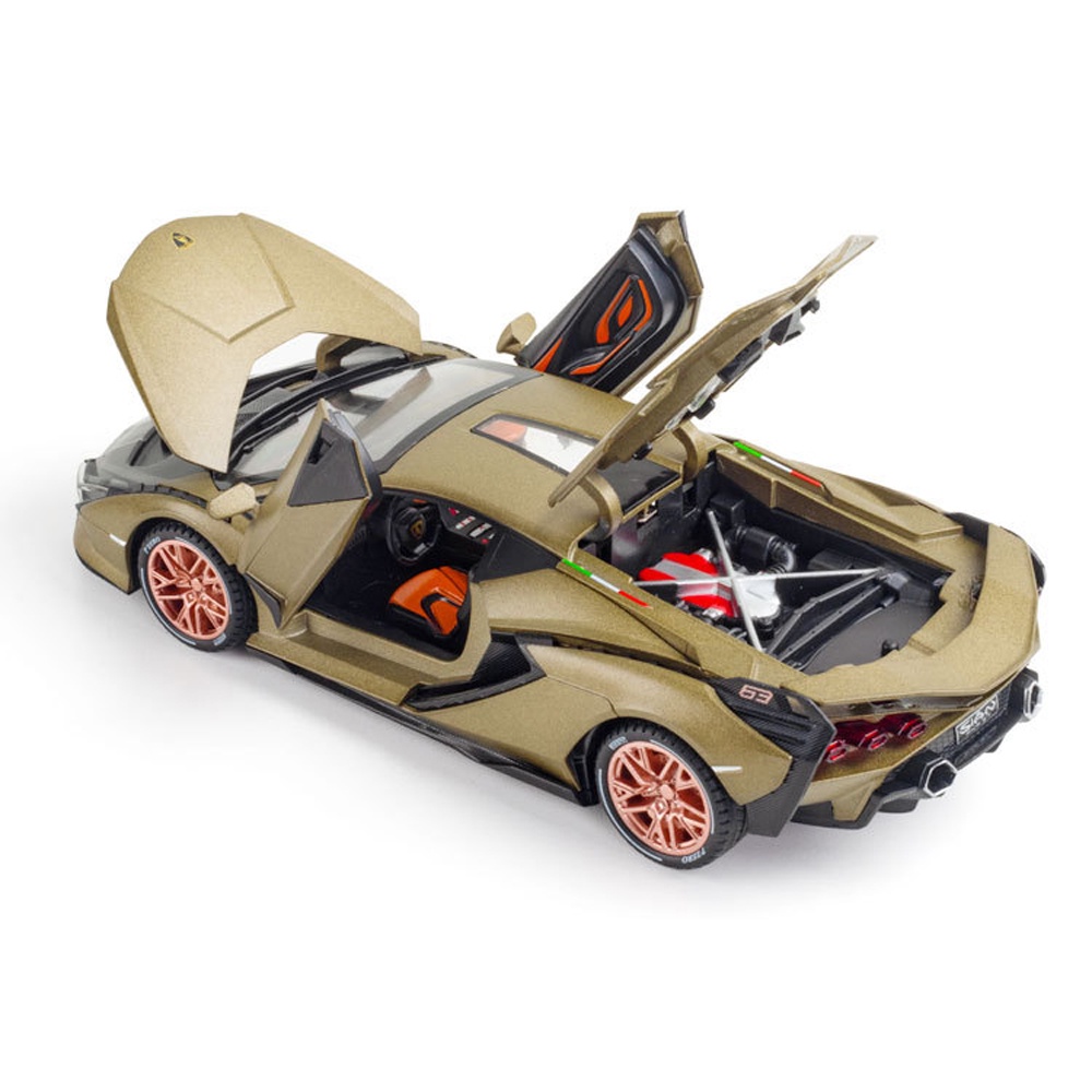 Mô hình xe ô tô Lamborghini Sián FKP 37 tỷ lệ 1:24 khung hợp kim có đèn âm thanh mô phỏng
