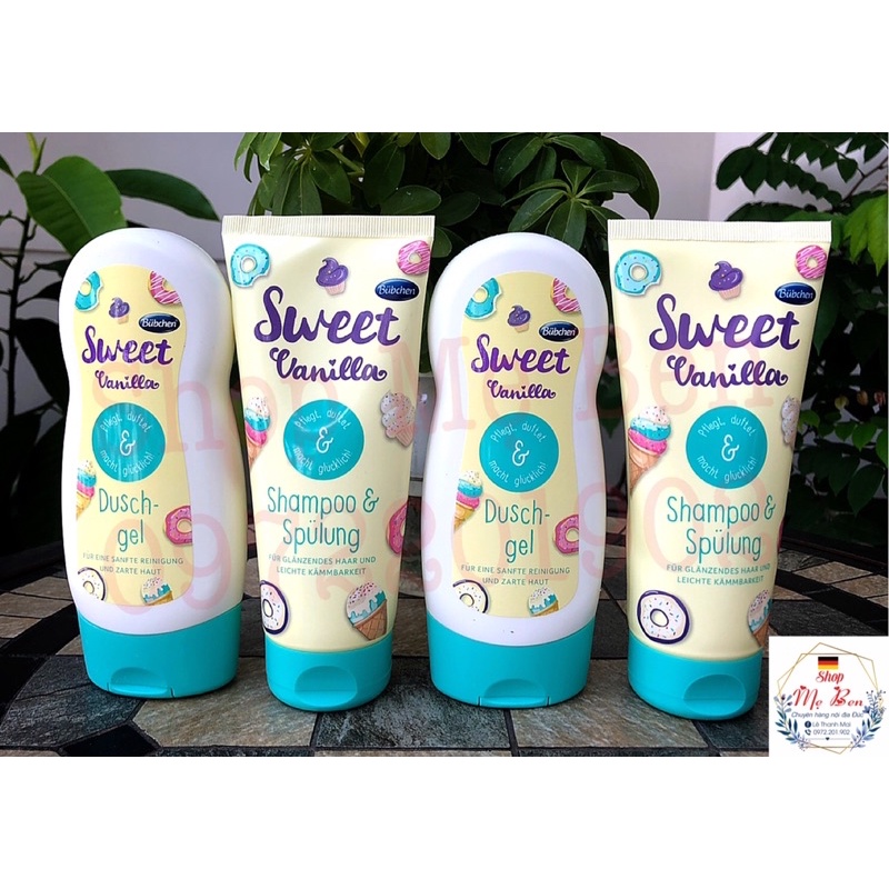 🇩🇪BỘ SỮA TẮM VÀ DẦU GỘI XẢ BÜBCHEN SWEET VANILLA DÀNH CHO BÉ GÁI