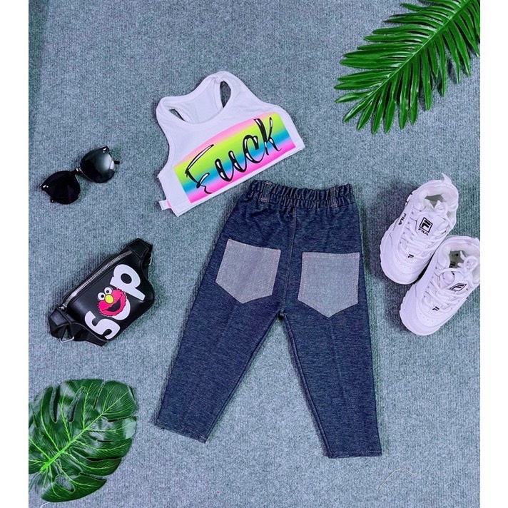 Set Áo Balo Quần Jean Thun Co Dãn HipHop